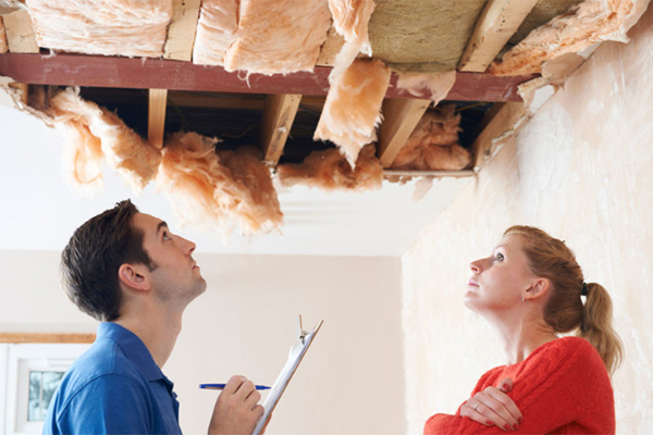Read more about the article Water leak from clogged toilet causes partial ceiling collapse